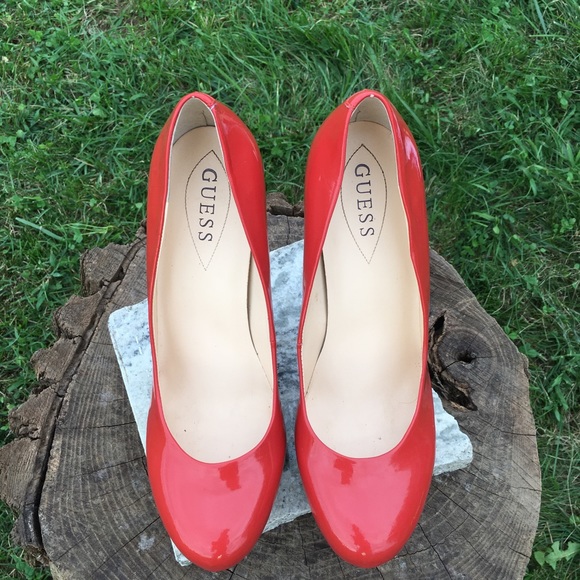 Guess Platform Pumps 9.5 Orange and Bamboo - Picture 4 of 8